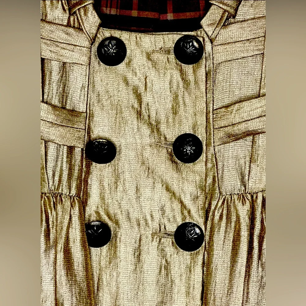 🤩 NEW LISTING! Fumblin Foe Women’s Coquette Gold Victorian Dress/Jacket Sz M EUC - Picture 5 of 9